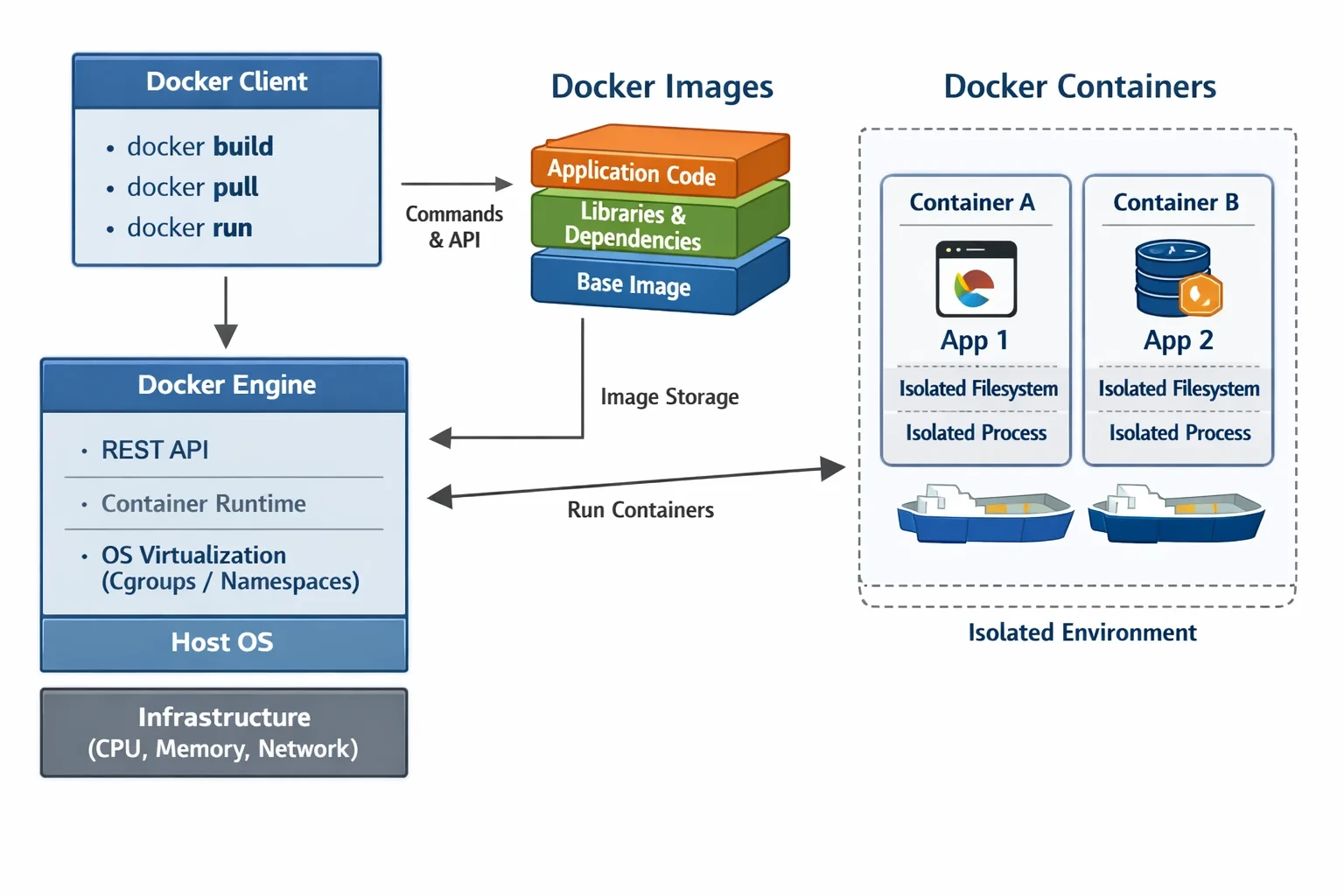 Docker 아키텍처 다이어그램