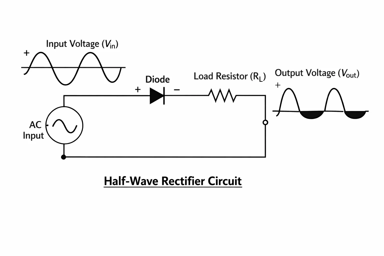 Circuit diagram of a half-wave...