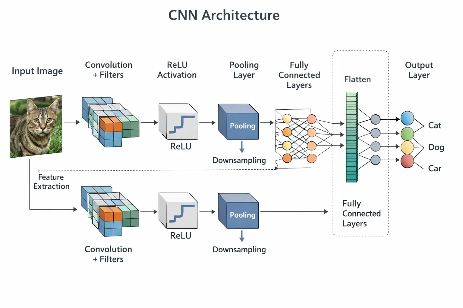 Technical diagram of CNN archi...