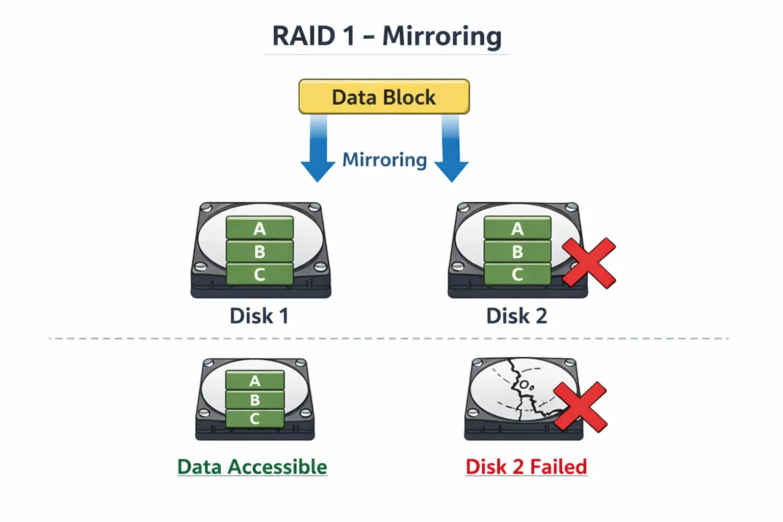 RAID 1 설명 뒤