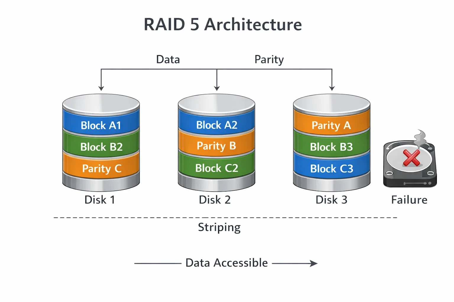 RAID 5 설명 뒤